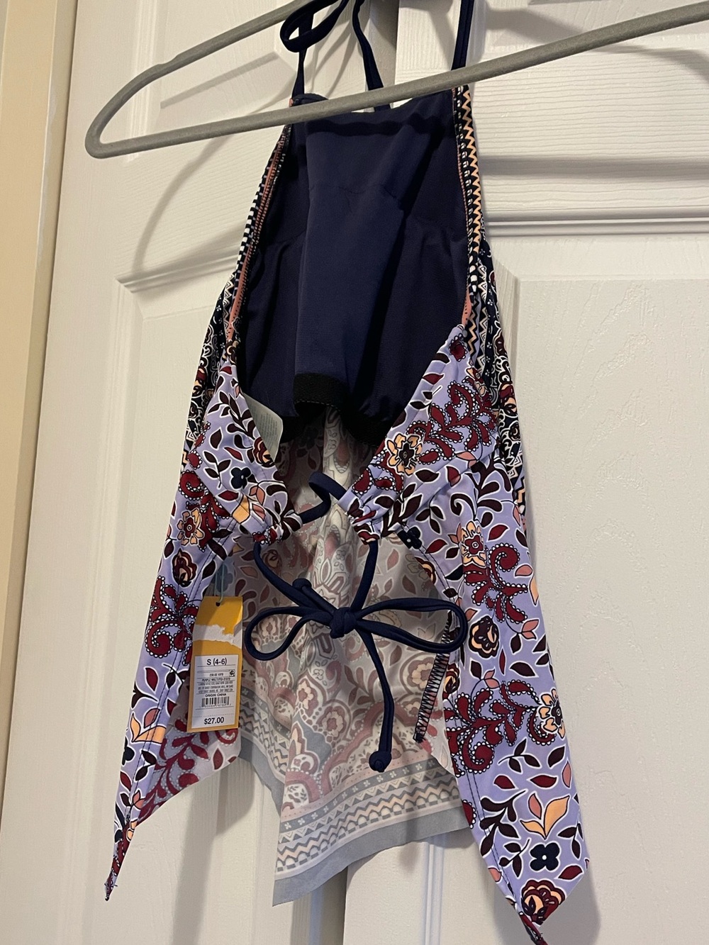 Lavender Floral Halter Swim Top - Picture 3 of 6